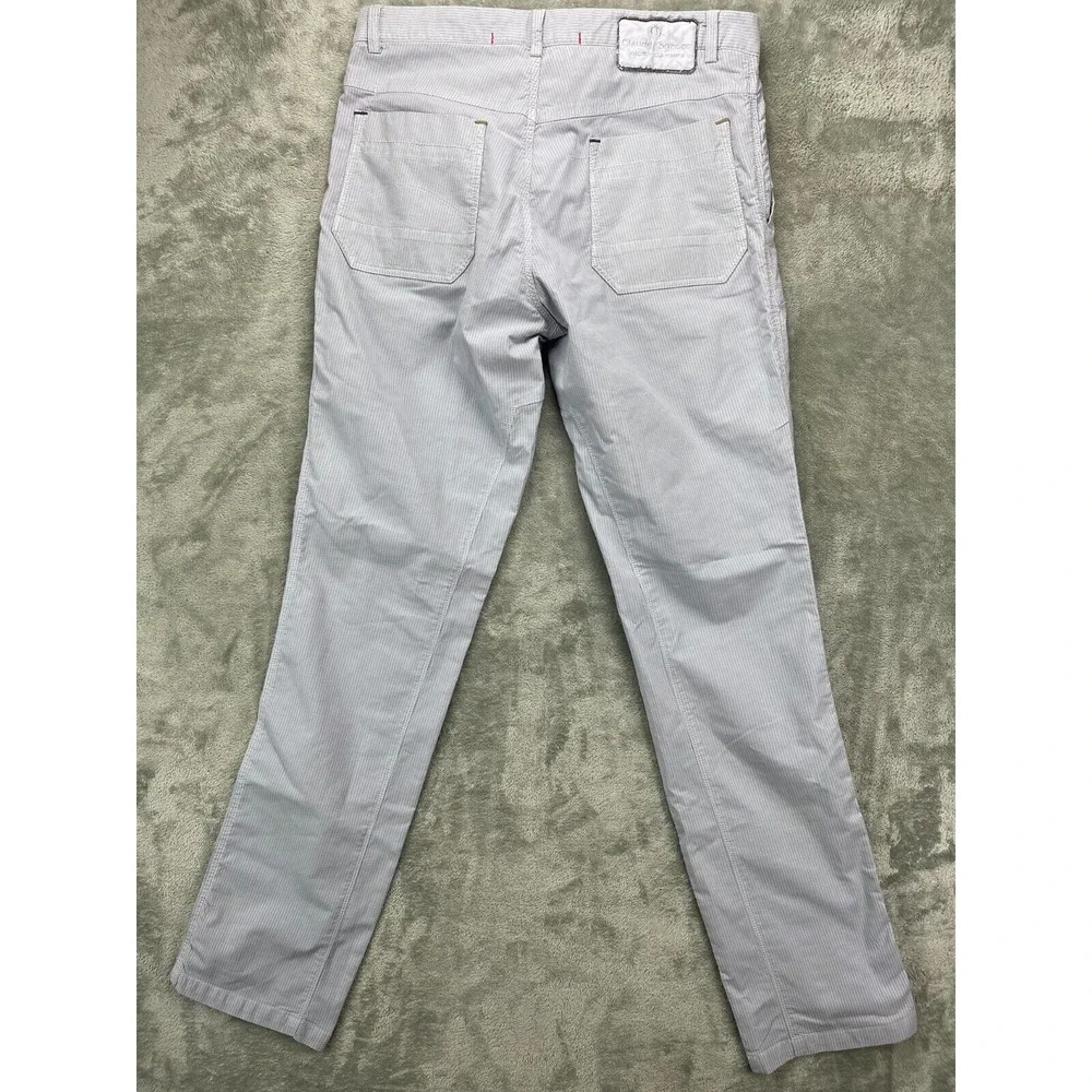 Claude Bonucci‎ Mens Pants 34x36 Gray Striped Straight Cotton Blend